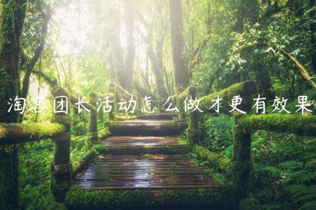 淘客團(tuán)長(zhǎng)活動(dòng)怎么做才更有效果